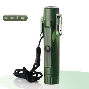 TrailSpark™ Compact Rechargeable Headlamp & Lighter — Compass-Head, Waterproof Tube