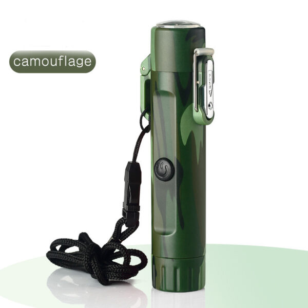TrailSpark™ Compact Rechargeable Headlamp & Lighter — Compass-Head, Waterproof Tube