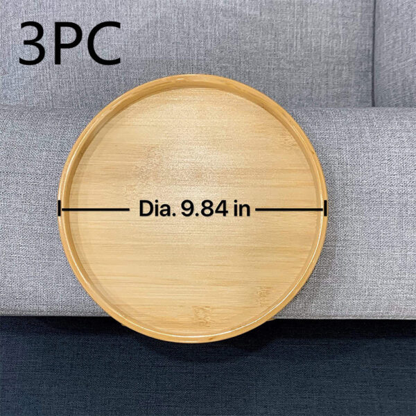 LunaRest™ Foldable Round Bamboo Sofa Tray with Legs — Couchside Mini Table