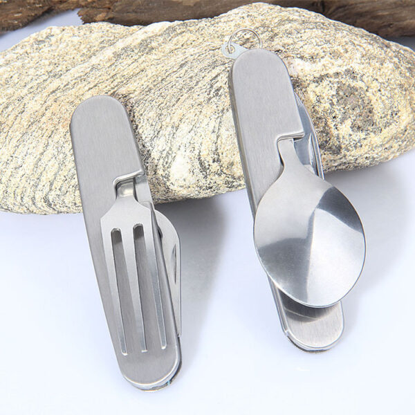 TrailBite™ 4-in-1 Multifunction Folding Detachable Cutlery — Knife • Fork • Spoon • Can Opener