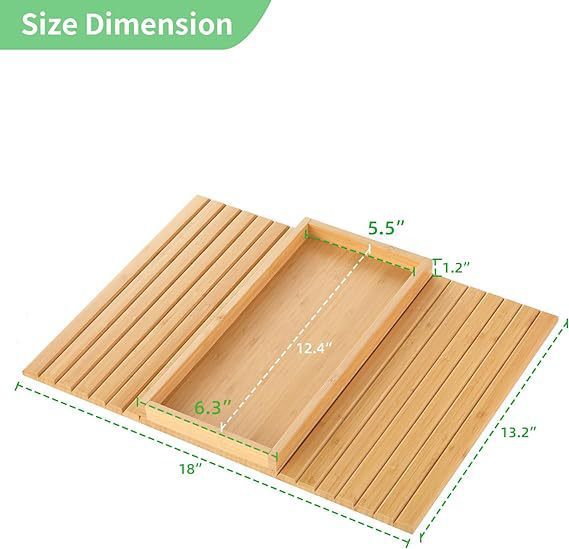 SofaFlex™ Bamboo Armrest Tray — Foldable Couchside Snack & Drink Holder (Natural Wood)