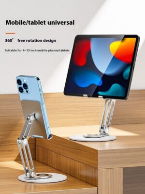 SpinDock™ Mini — Compact 360° Rotating Phone/Tablet Stand (Metal + Silicone)