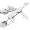 TrailBite™ 4-in-1 Multifunction Folding Detachable Cutlery — Knife • Fork • Spoon • Can Opener