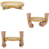 LunaRest™ Foldable Round Bamboo Sofa Tray with Legs — Couchside Mini Table