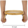 LunaRest™ Foldable Round Bamboo Sofa Tray with Legs — Couchside Mini Table