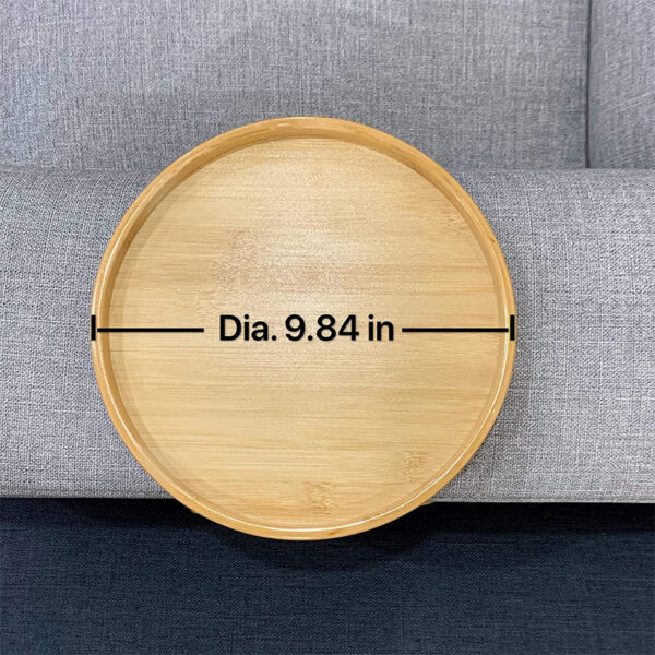 LunaRest™ Foldable Round Bamboo Sofa Tray with Legs — Couchside Mini Table